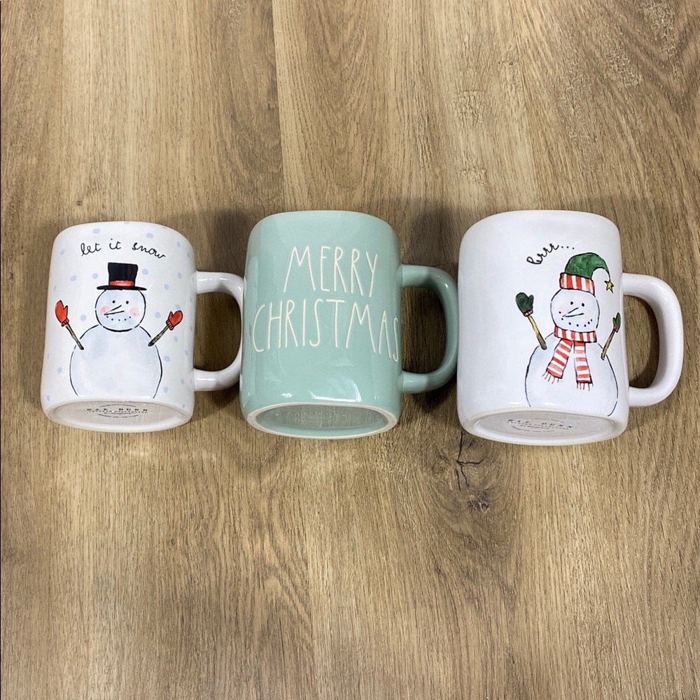 3 Rae Dunn Artisan Collection by Magenta Holiday Christmas mugs